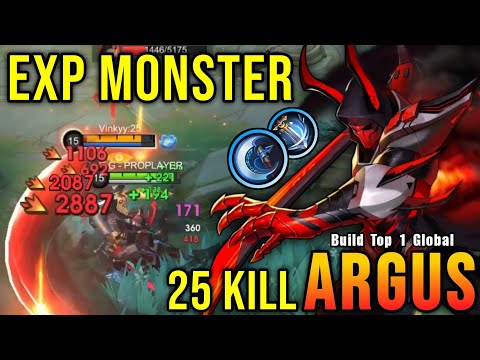 25 Kills!! Argus Best Build Exp Lane!! - Build Top 1 Global Argus ~ MLBB