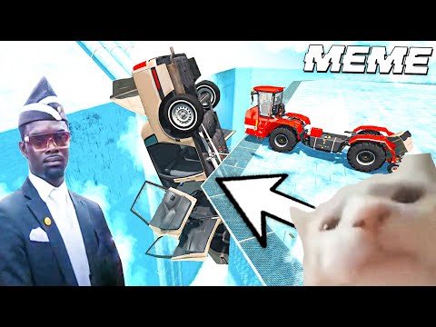 Cat is Vibing - Beamng DANCE COFFIN ON FUNERAL MEME COMPILATION | BeamNG Drive | Derby part 4