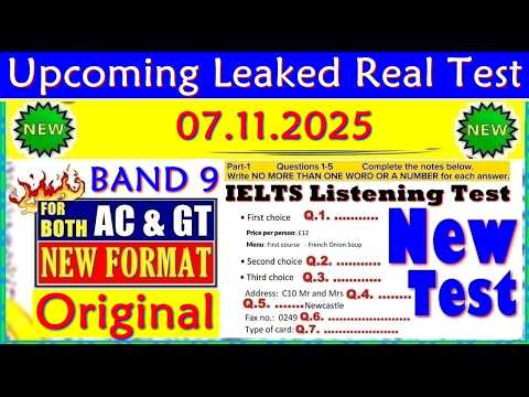 IELTS LISTENING PRACTICE TEST 2025 WITH ANSWERS | 07.11.2025