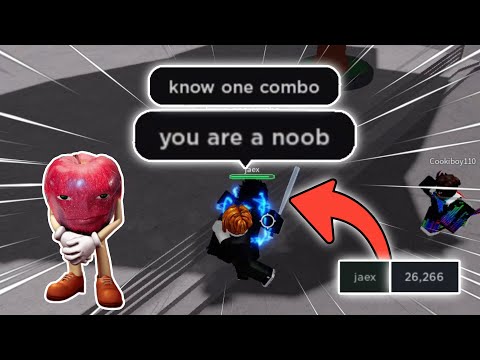 " know one combo , you are noob  " 27K Kill Player Rage! | The Strongest Battlegrounds ROBLOX