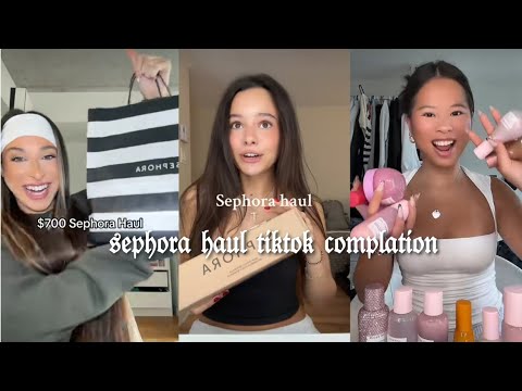 SEPHORA HAUL- tiktok complation 🛍️💸 #sephora #sephorahaul #tiktok #katiefang #makeup