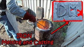 Iron melting and casting. Casting iron plaque