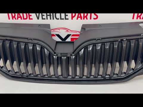 Fits Skoda Octavia 2013-2017 Front Bumper Main Grille Mat Black Without Moulding video