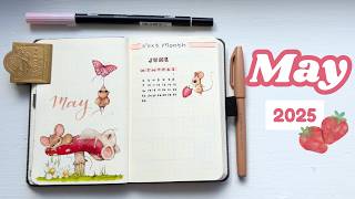 May 2025 Bujo Setup | Strawberry Mouse Theme 🍓 ft. The Washi Tape Shop