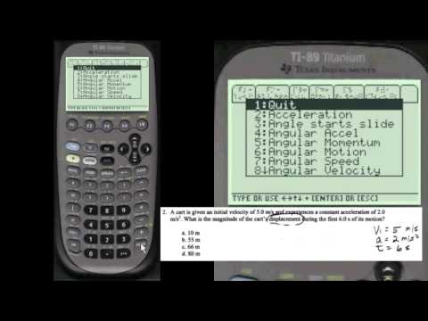 Physics Test on TI-89: Displacement