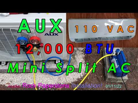 AUX 12000 BTU 115-Volt 17 SEER Smart Ductless Mini Split AC and Heater With 12 ft Line Set Install