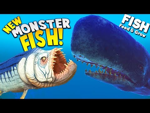 *NEW* GIANT MONSTER FISH vs GIANT WHALE! | Feed and Grow Fish Gameplay