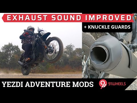 Exclusive : Yezdi Adventure Modifications || Exhaust DB Killer Removal For Sound || Knuckle Guards