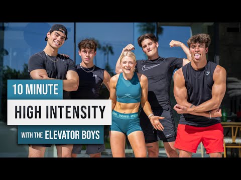10 MIN SWEATY CARDIO HIIT Workout with THE ELEVATOR BOYS! No Equipment, No Repeat Full Body Workout