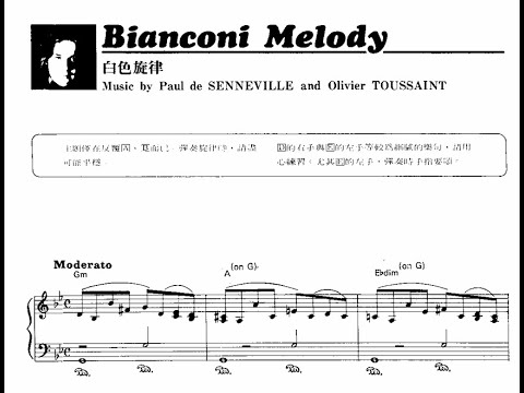 Richard Clayderman - Bianconi Melody - Piano + Sheet Music