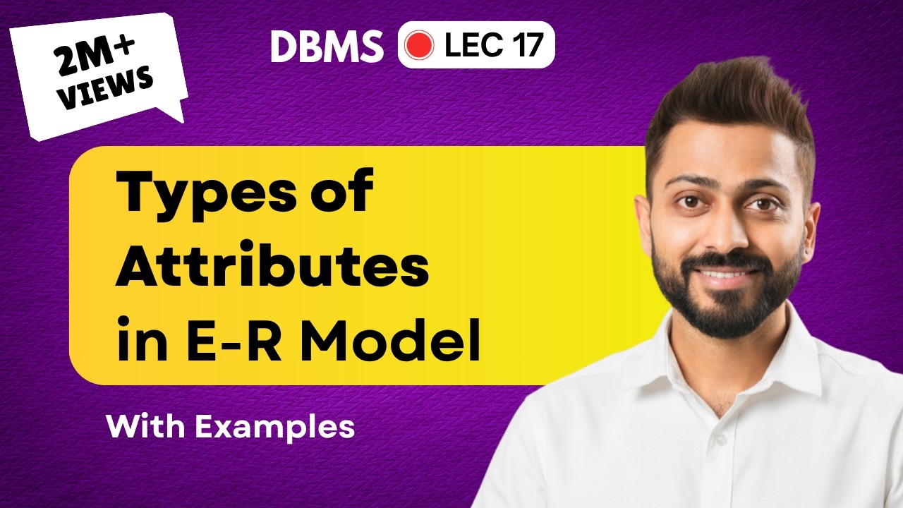 Lec-15: Types of Attributes in ER Model | Full Concept | DBMS in Hindi