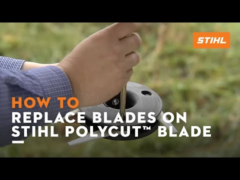 How to replace blades on a stihl polycut cutting blade
