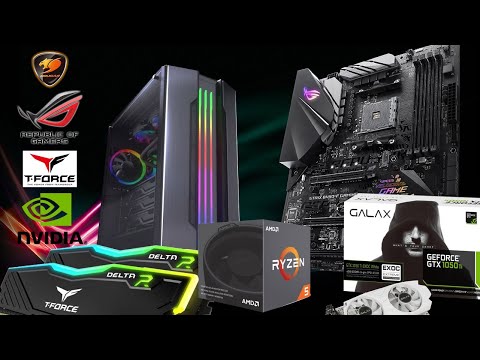 GAMING RIG Ryzen 2600, Asus B450-f, TForce Delta 16Gb 3200mhz, 1050 TI, Cougar Gemini S, Asus VZ239