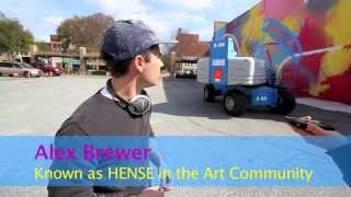 Muralist and 'Reformed' Graffiti Artist HENSE Painting Giant Mural Downtown Columbus