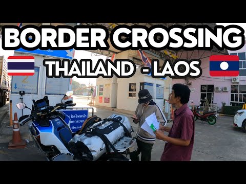 🇱🇦 BORDER crossing THAILAND to LAOS | #69 LAOS | solo motorcycle travel Africa Twin