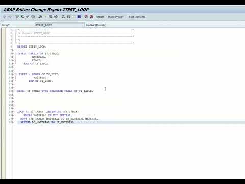 How to write Loop in Sap Abap Basic code