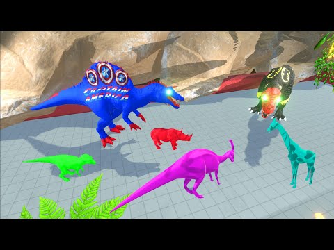 ESCAPE FROM CAPTAIN AMERICA SPINOSAURUS - Animal Revolt Battle Simulator