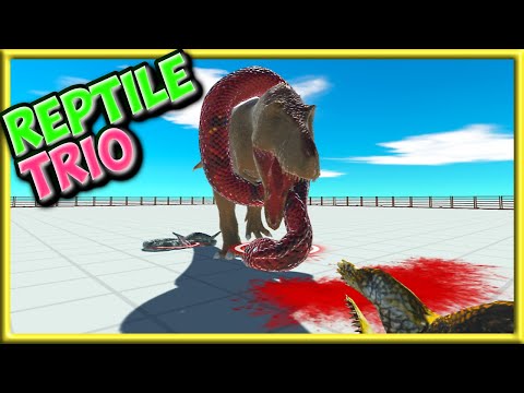 Reptile Trio(Titanoboa+Anaconda+Crocodile) vs Every Unit - Animal Revolt Battle Simulator Gameplay