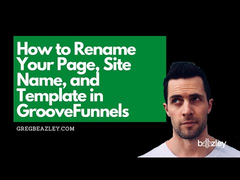 How to Rename Your Page, Site, & Template Name in GroovePages #groovefunnels #training