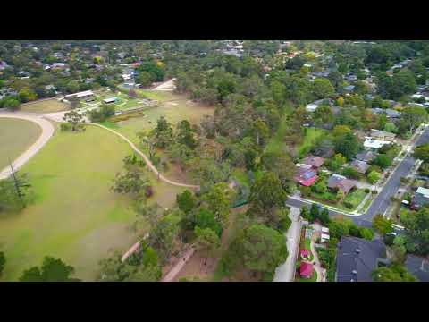 YouTube Video of Aerial footage showing the section of Tarralla Creek in Croydon to be reimagined. From Eastfield Road to Dorset Road. 