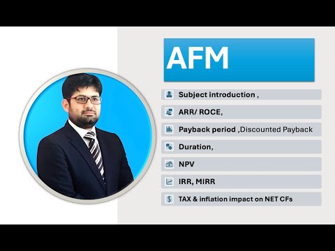 ACCA AFM | Advanced Financial Management |  Investment Appraisal Lecture 1 | Sir Hamzah Siddique