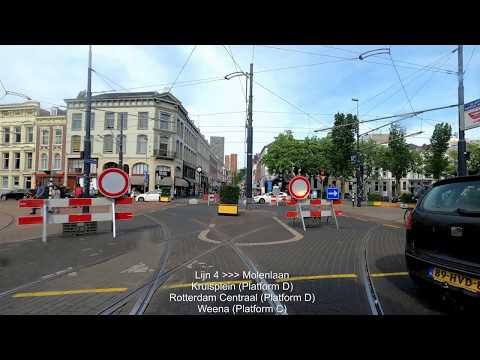 Cab ride RET tram 4 Route June 2020 Marconiplein - Molenlaan