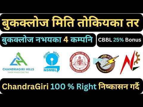 🎯CBBL 25 % Bonus | ✅CGH 100% Right | 👉बुकक्लोज मिति तोकियको तर बुकक्लोज नभयका 4 कम्पनि |