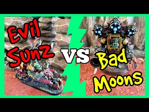 40k Ork Battle Report - Bad Moons vs Evil Sunz