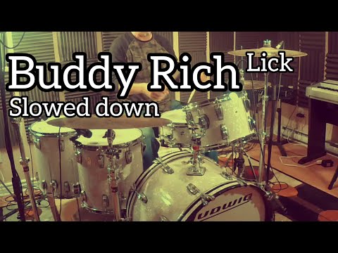 Buddy Rich Drum Solo Lick - SLOWED DOWN CROSSOVER WITH TRANSCRIPTION!