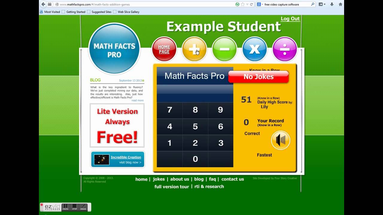 MathFactsPro.com Tutorial - Cornerstone School