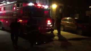 preview picture of video 'FDNY RESCUE 4 BACKING INTO TEMPORARY QUARTERS ON 100TH ST. IN EAST ELMHURST, QUEENS, NEW YORK CITY.'