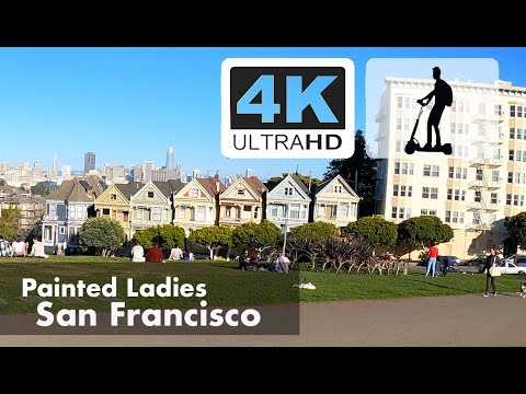 San Francisco 🇺🇸 | Alamo Square |  Full Houses | 4K UHD Electric Scooter Tour