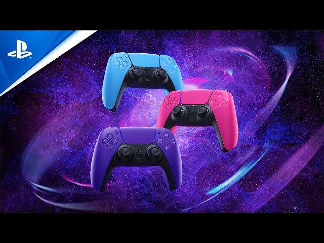 Video teaser for New DualSense Controllers: Starlight Blue, Galactic Purple and Nova Pink | PS5