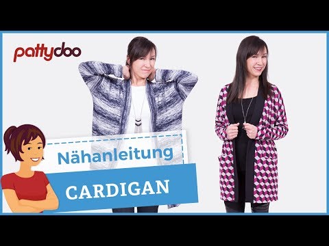 Cardigan aus Strickstoff nähen - Muster zuschneiden, Nahttasche, Zwillingsnaht und Bündchen