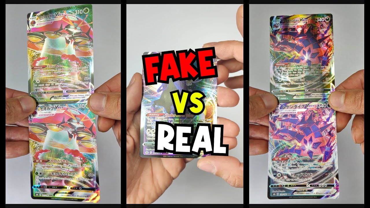 Pokemon Cards vMAX 🧐 Fake VS Real ✅ #shorts #pokemoncards