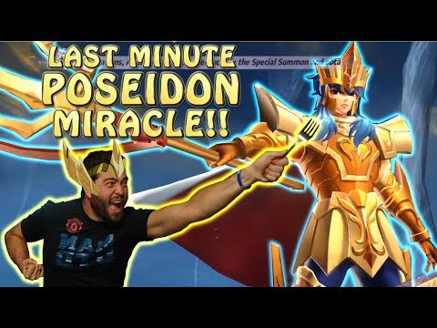 LAST MINUTE MIRACLE POSEIDON SUMMON!! GACHAAAA!!! Saint Seiya Awakening