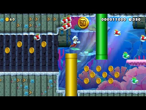 Super Mario Maker 2 - (W1 -4) Cheep Cheep Creek - No Commentary