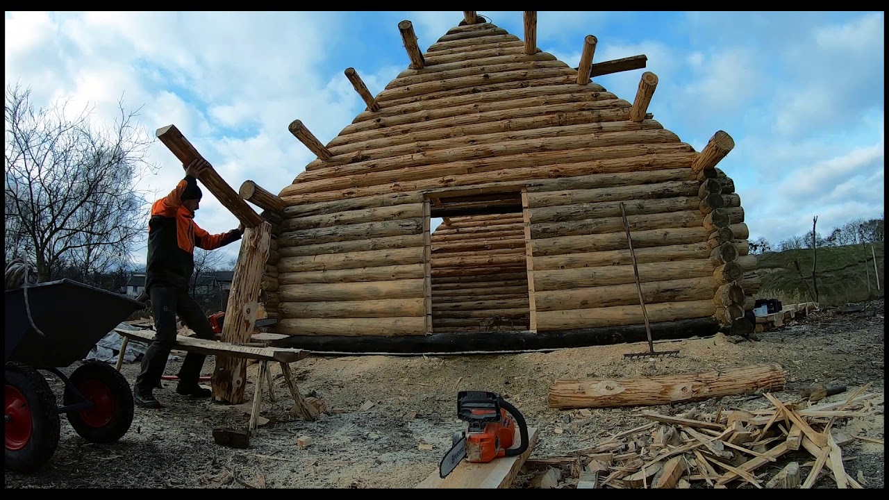 Створення давньоруського зрубу на Оствиці