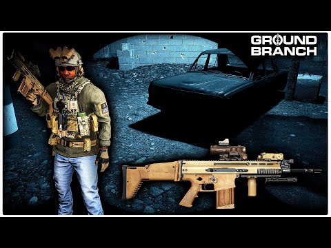 Immersive Firefight in Ground Branch SCAR H Assault Rifle Gameplay - PMC Operator Night Raid