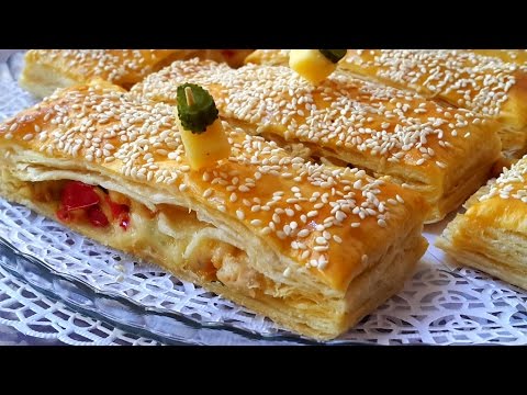 strudel poulet avec la Pâte feuilletée rapide  مملحات رمضان: فطائر الدجاج بالعجين المورق السريع