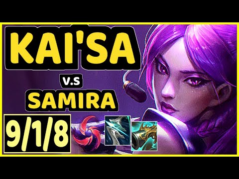 GUMAYUSI (KAI'SA) vs SAMIRA - 9/1/8 KDA BOTTOM ADC CHALLENGER GAMEPLAY - KR