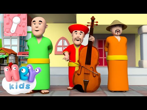 Drei Chinesen mit dem Kontrabass 🎤 KARAOKE | Lieder für Kinder | HeyKids Kinderlieder TV