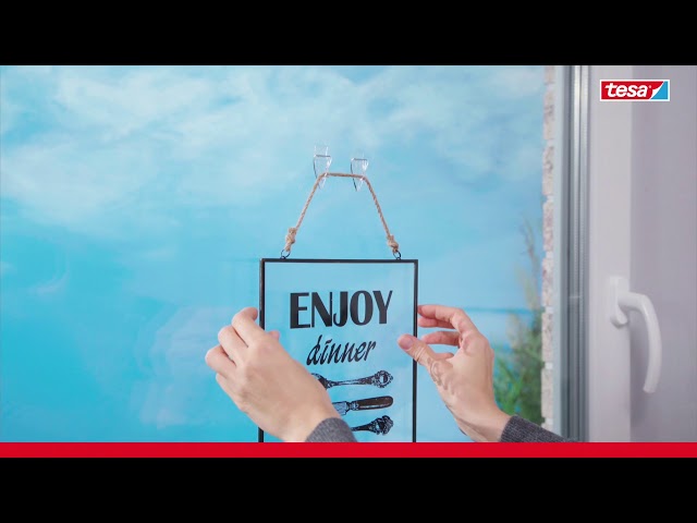Vidéo teaser pour tesa® Klebehaken für transparente Oberflächen und Glas (0,2kg)