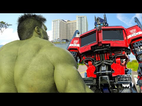 THE INCREDIBLE HULK VS OPTIMUS PRIME (Transformers) EPIC BATTLE - 4K
