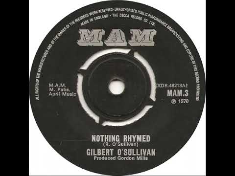 UK New Entry 1970 (221) Gilbert O'Sullivan - Nothing Rhymed