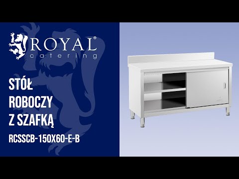 Video - Szafka robocza ze stali nierdzewnej - ECO - 151 x 60 cm - 600 kg - rant - Royal Catering