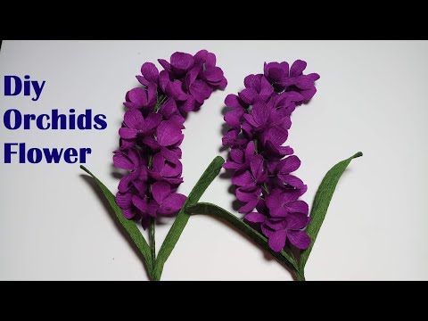 DIY Orchids Flower Paper Crepe/How to make Orchids Crepe Paper