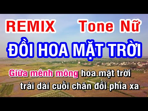 Đồi Hoa Mặt Trời Remix Karaoke Tone Nữ | Nhan KTV