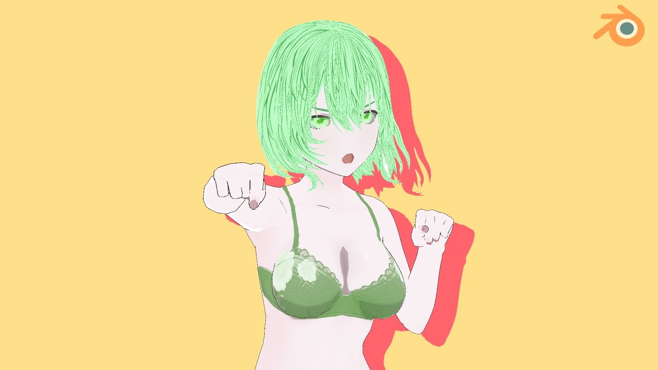 Hot Anime Waifu in Swimsuit 3D Model