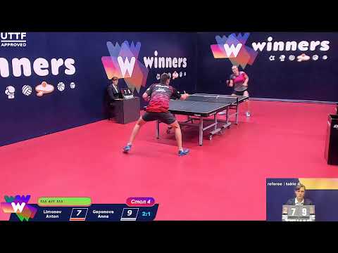 Limonov Anton 3-1 Gaponova Ganna Winners Table Tennis League 14:00 31.08.2020